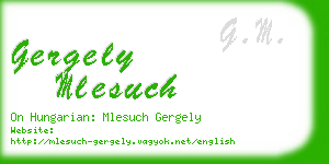 gergely mlesuch business card